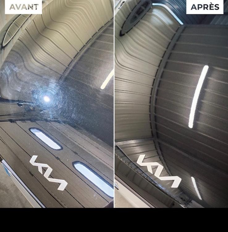 Avant / après polissage toit Kia noir — Jumswash Marcinelle