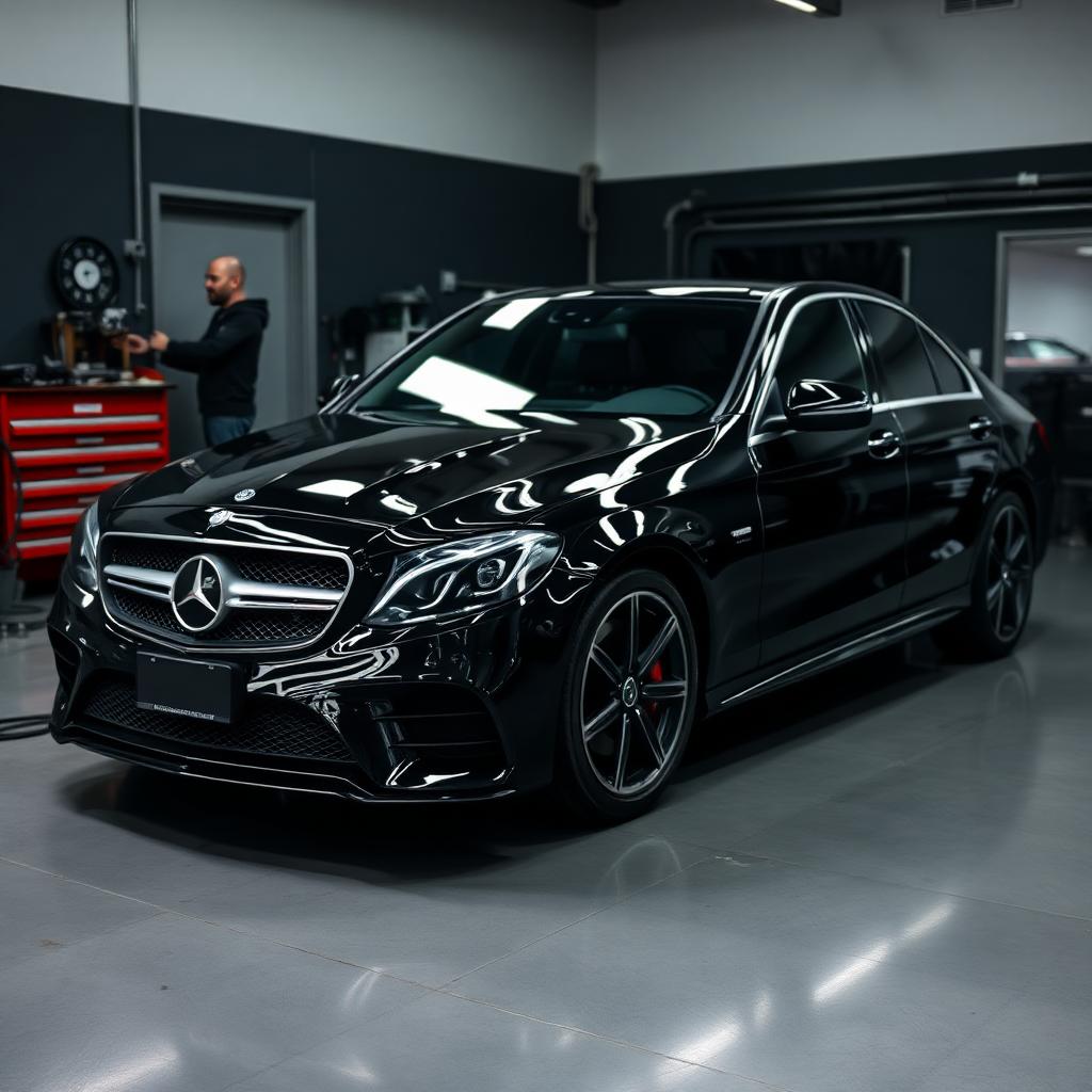 Detailing Mercedes-Benz noire Jumswash Charleroi