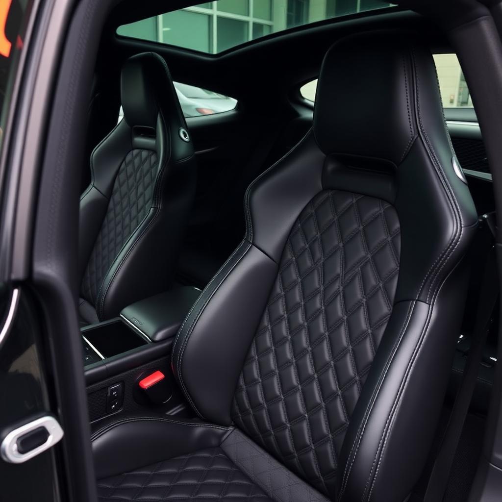 Detailing intérieur Audi RS cuir matelassé Marcinelle