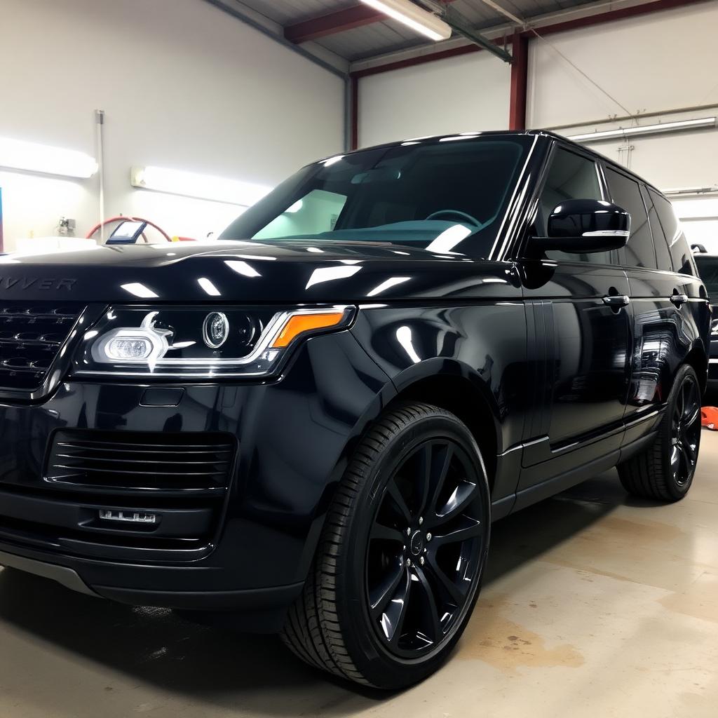 Polissage Range Rover noir Jumswash Charleroi