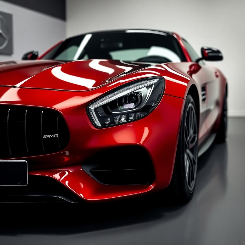 Detailing extérieur Mercedes AMG GT rouge Jumswash